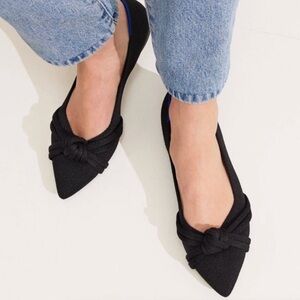 Rothy’s The Bow Point II flats size 8.5 black like NEW